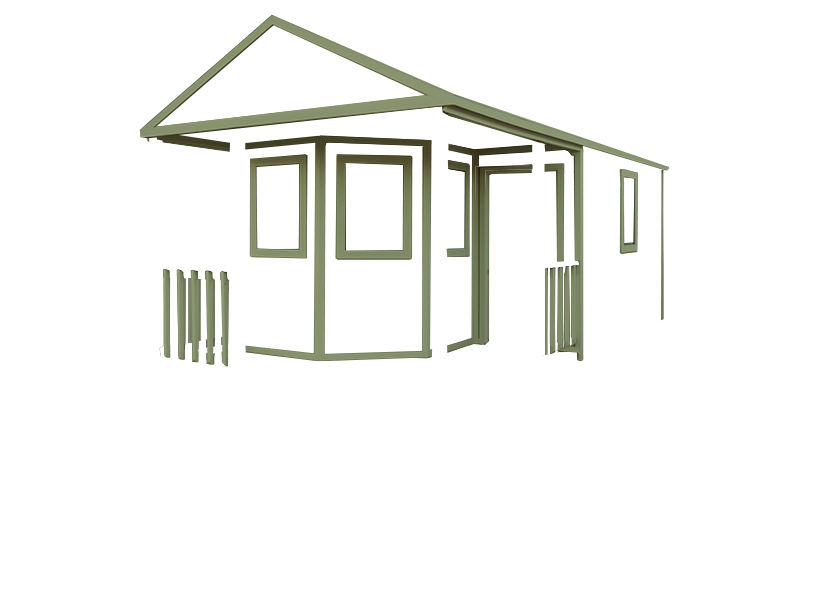 Premium Utility Cabin with Green Trim