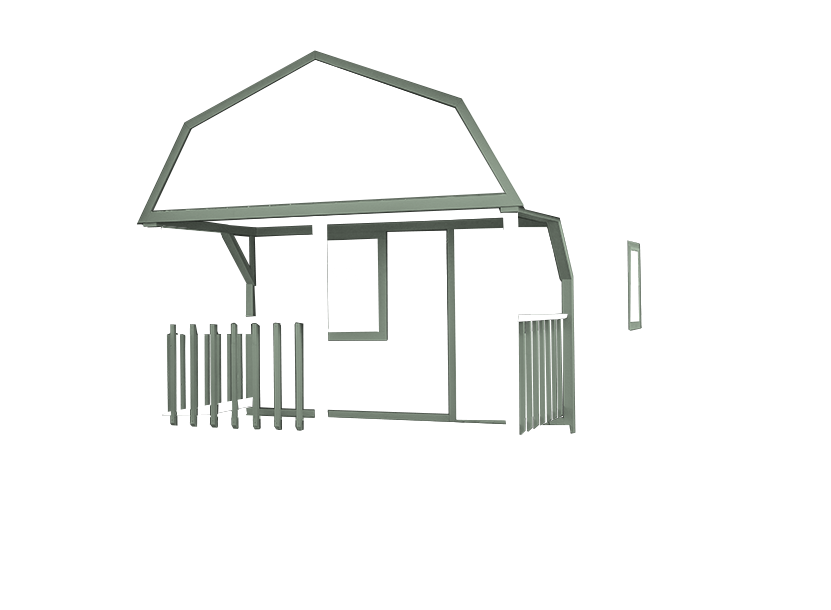 Standard Lofted Cabin with Green Siding