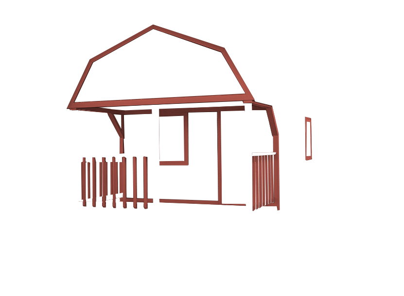Standard Lofted Cabin with Red Trim