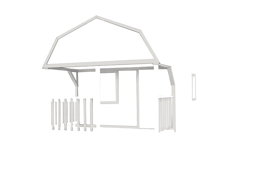 Standard Lofted Cabin with White Trim