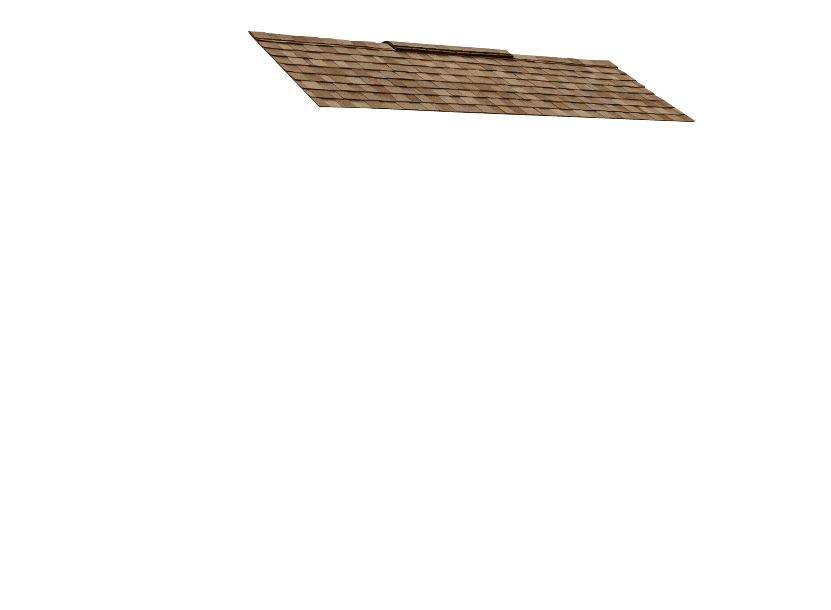garden shed with desert roof