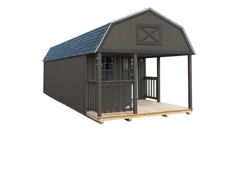 premium lofted cabin grey siding