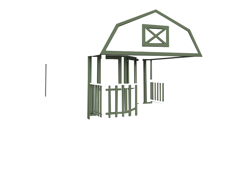 premium lofted cabin green trim