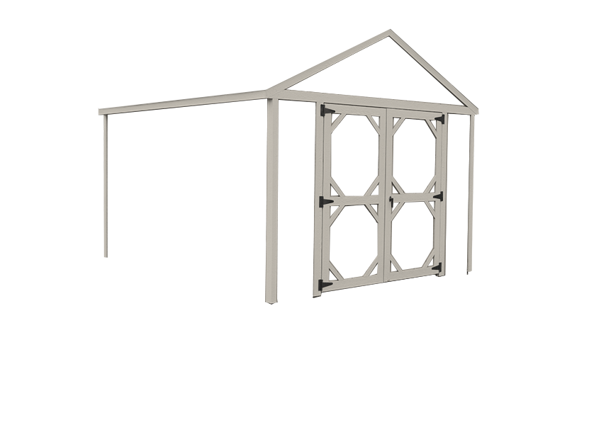 toolshed with tan trim