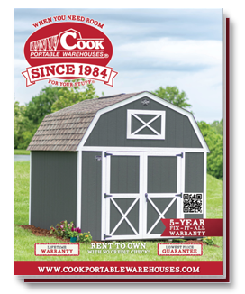 rent-to-own sheds - custom options - cook portable warehouses