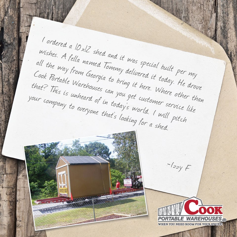 Cook Portable Warehouse Testimonial