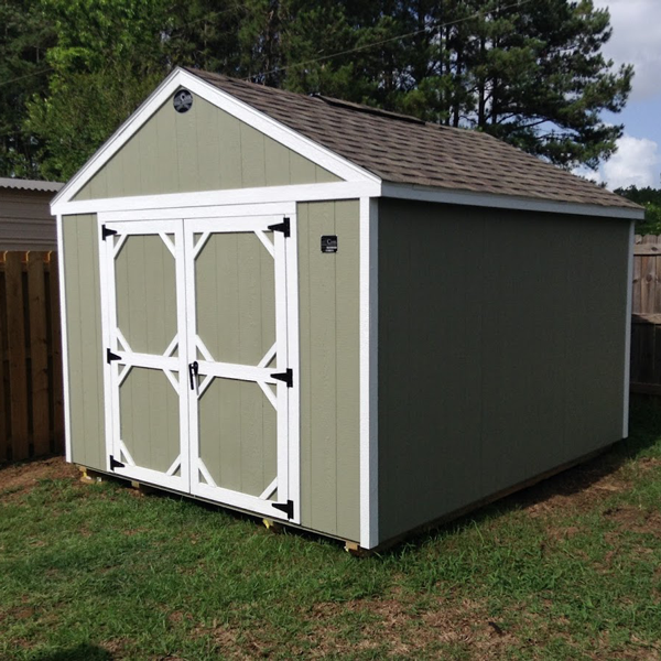 Tool-Shed-10X12 -- green and white trim 