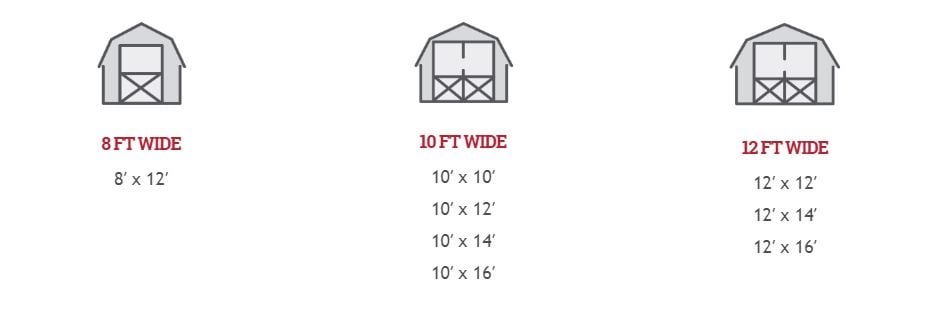 barn shed sizes