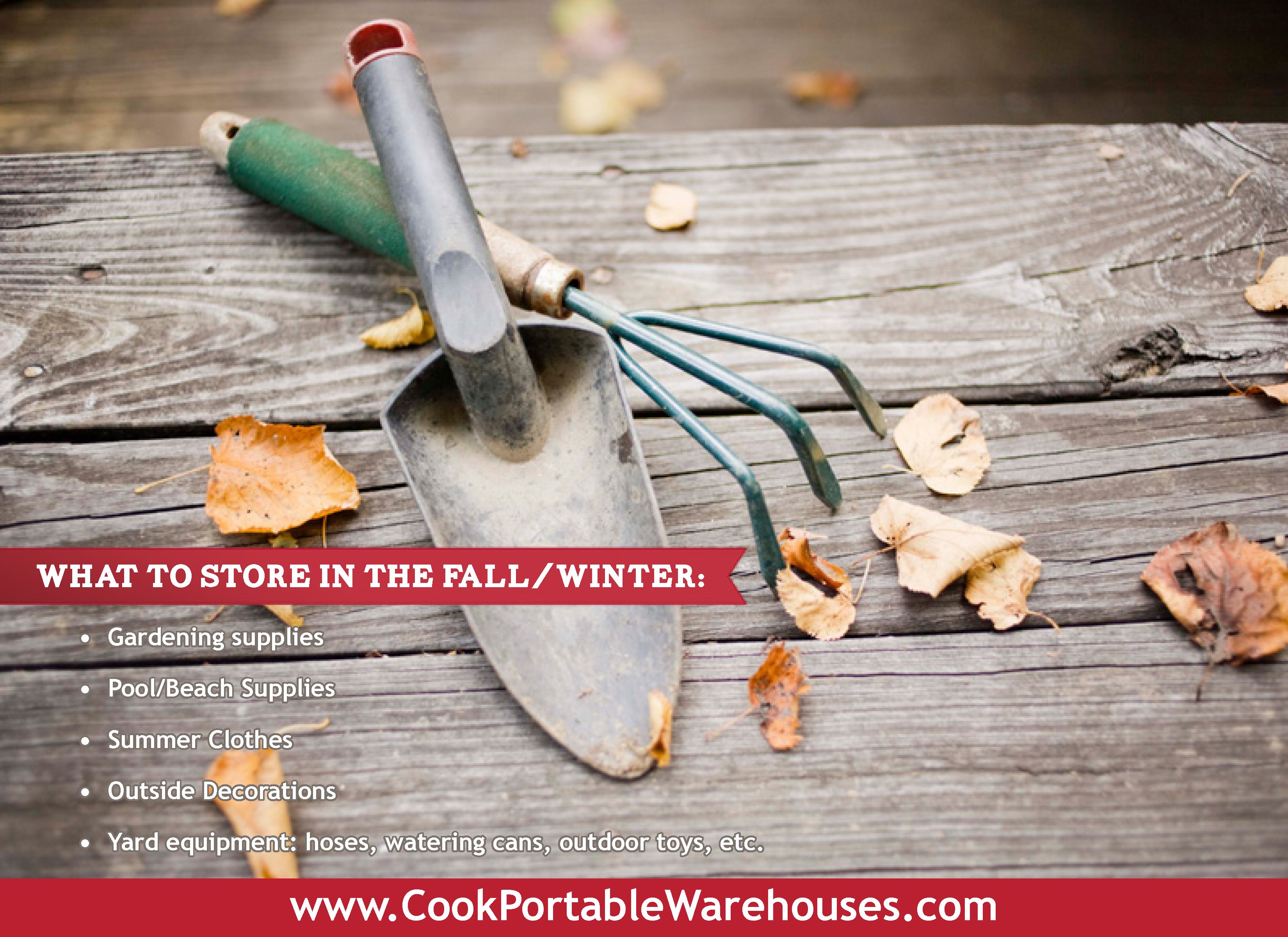 What to store in your shed Fall/Winter